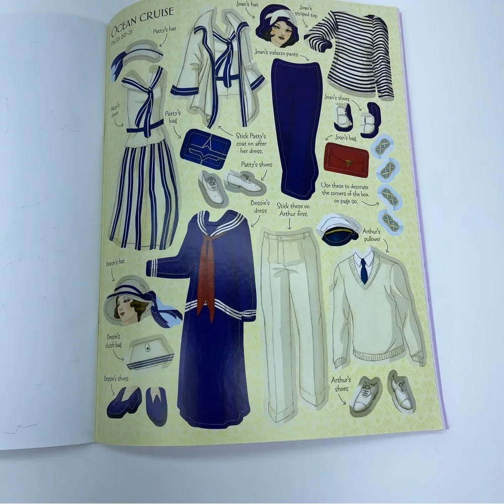 Vintage Paper Dolls Usborne Historical Sticker Paper Dolls 1920's Fashion New - Picture 10 of 16